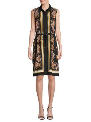 Jones New York Tied Filigree Border Shirt Dress