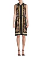Jones New York Tied Filigree Border Shirt Dress