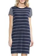 Vince Camuto Sapphire Bloom Striped Shift Dress