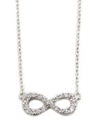 Lord & Taylor Sterling Silver And Cubic Zirconia Infinity Pendant Necklace