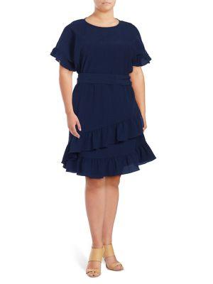Michael Michael Kors Plus Ruffled Day Dress