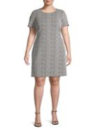Calvin Klein Plus Diagonal-stripe Shift Dress