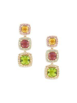 Nadri Tropics Swarovski Crystal Framed Linear Earrings