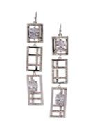 Vince Camuto Crystal Linear Ladder Earrings