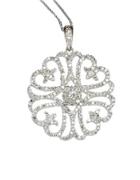 Lord & Taylor 14 Kt. White Gold Diamond Pendant Necklace