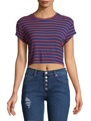 Splendid Striped Cropped Tee