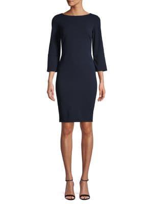 Calvin Klein Boatneck Three-quarter Sheath Dress