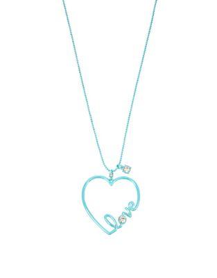 Betsey Johnson Heart Recolors Crystal Love Pendant Necklace