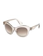 Balenciaga 49mm Transparent Oval Sunglasses