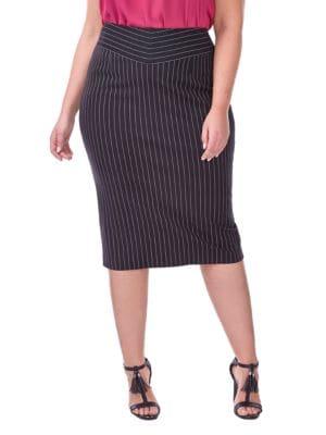 Addition Elle Michel Studio Pinstriped Pencil Skirt