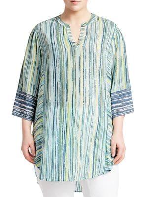 Nic+zoe Plus Awakening Striped Tunic Top