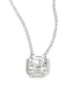 Crislu Cubic Zirconia And Sterling Silver Pave Pendant Necklace