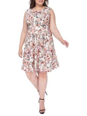 Bobeau Plus Plus Skye Knit Floral Print Dress
