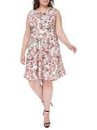 Bobeau Plus Plus Skye Knit Floral Print Dress