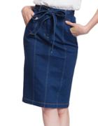 Plenty By Tracy Reese Cotton-blend Belted Pencil Skirt