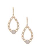 Anne Klein Faux Pearl Cut-out Drop Earrings