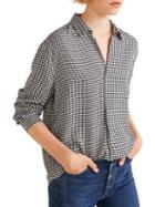 Mango Gingham Flowy Long-sleeve Shirt
