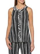 Rafaella Petite Border-stripe Halter Top