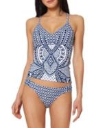 Jessica Simpson Printed Crossback Tankini Top