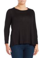 B Collection By Bobeau Solid Roundneck Knit Top