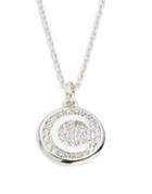 Swarovski Clear Pave Crystal Medallion Letter C Pendant Necklace