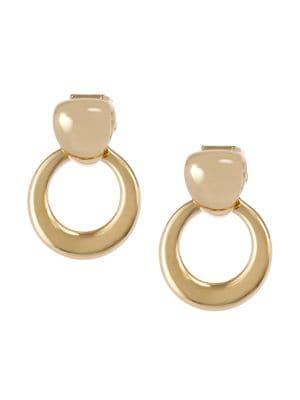 Laundry By Shelli Segal Wood Shores Goldtone Door Knocker Drop Earrings