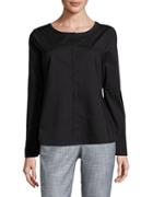 H Halston Roundneck Flared Sleeved Top
