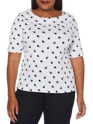 Rafaella Plus Plus Double-dot Foldover Tee