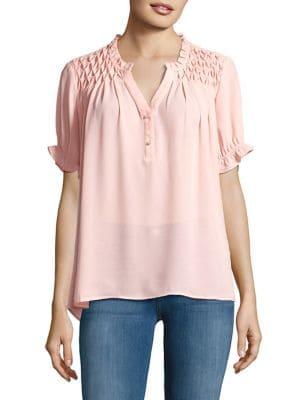Karl Lagerfeld Paris Puckered Faux Pearl Top