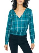 Sanctuary Fool For You Plaid Smocked Top