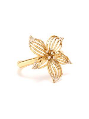 Oscar De La Renta Swarovski Crystal Point Flower Bracelet