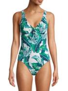 Tommy Bahama Breezy Palms Reversible Tie-front 1-piece Swimsuit