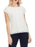 Vince Camuto Sapphire Sheen Chevron Patterned Top