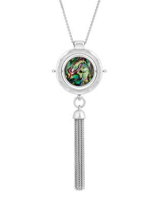 Lucky Brand Reversible Silvertone Pendant Necklace