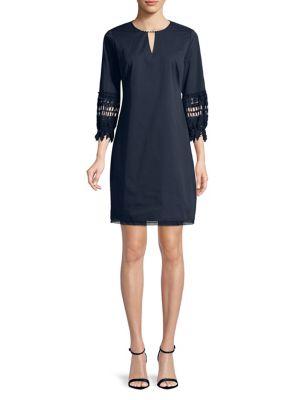 Elie Tahari Lace Sleeve Shift Dress