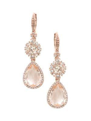Marchesa Swarovski Crystal Double Drop Earrings