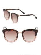 Jessica Simpson 55mm Tortoiseshell Bridge Bar Square Sunglasses