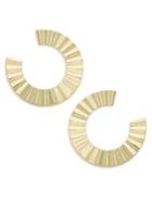 Design Lab Goldtone Ridged Open Hoop Earrings