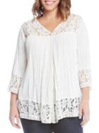 Karen Kane Plus Lace Inset Top