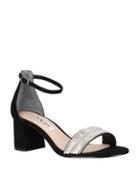 Nina Elenora Crystal And Suede Ankle-strap Sandals