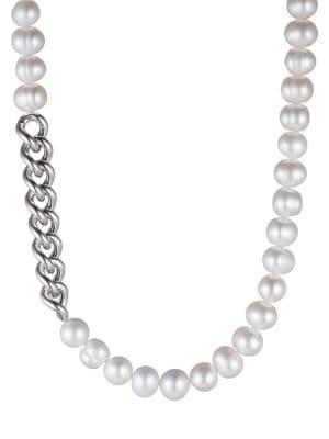 Carolee Essentials 9-10mm Freshwater Pearl And Chain Station Necklace