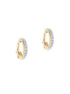 Adina Reyter 14k Yellow Gold & Pave White Diamond Huggie Hoop Earrings