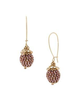 Miriam Haskell Crystal Stone Fireball Long Drop Earrings