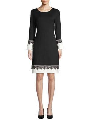 Calvin Klein Lace Trimmed Sheath Dress
