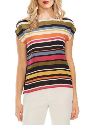 Vince Camuto Petite Striped Cap Sleeve Top