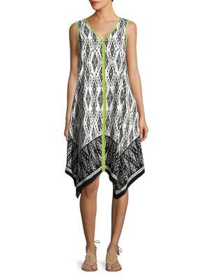 Jones New York Printed Handkerchief-hem Dress