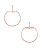 Roberto Coin Classic Parisienne Medium Circle 0.2 Tcw Diamond, 18k White Gold And 18k Rose Gold Earrings