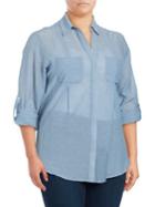 Lord & Taylor Nancy Solid Cotton Shirt