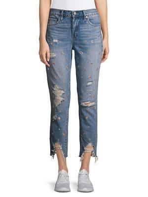 Blank Nyc Deconstructed Grommet Straight Leg Jeans