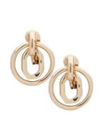 Anne Klein Goldtone Octagonal Door Knocker Clip-on Earrings
